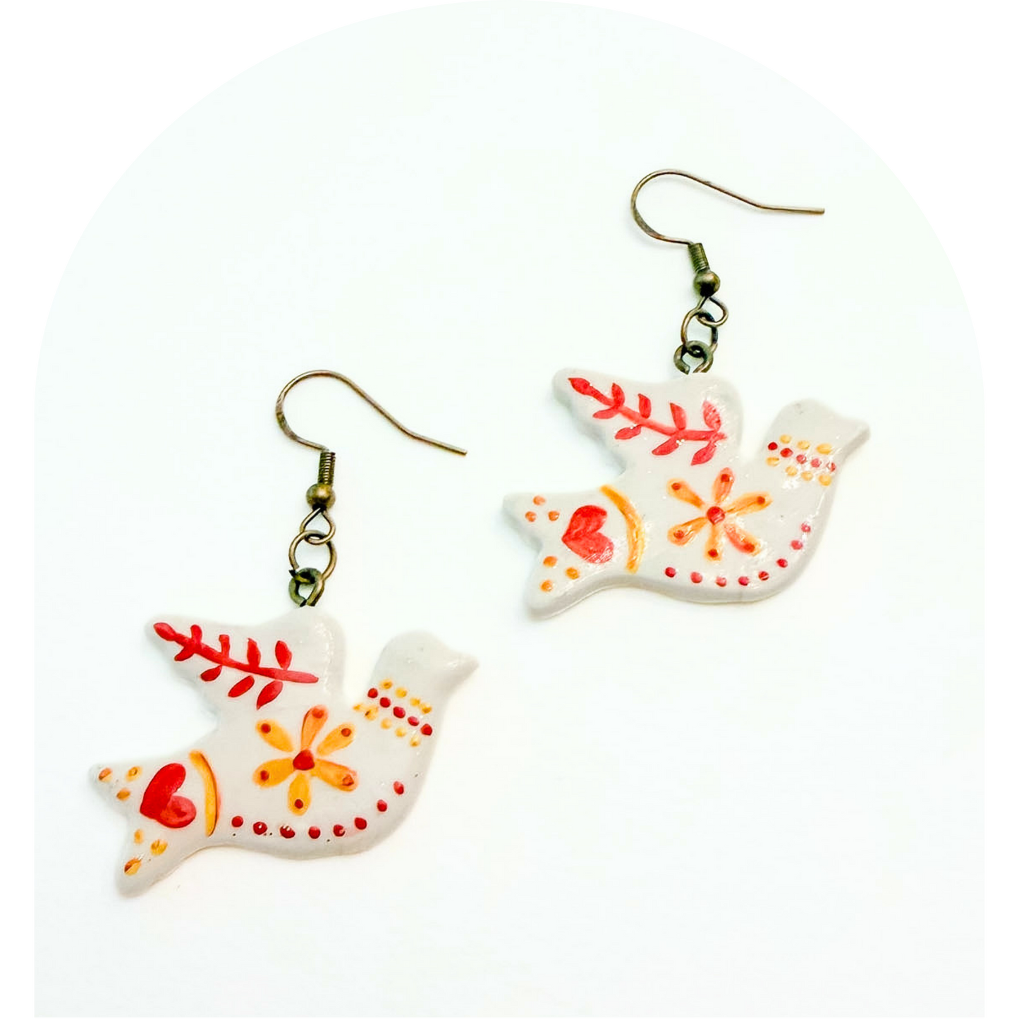 Earrings - White Doves (One-off)