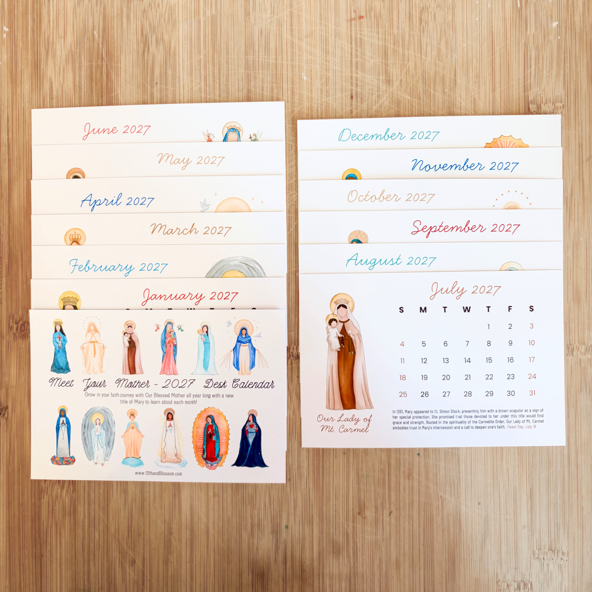 2027 Titles of Mary Desk Calendar