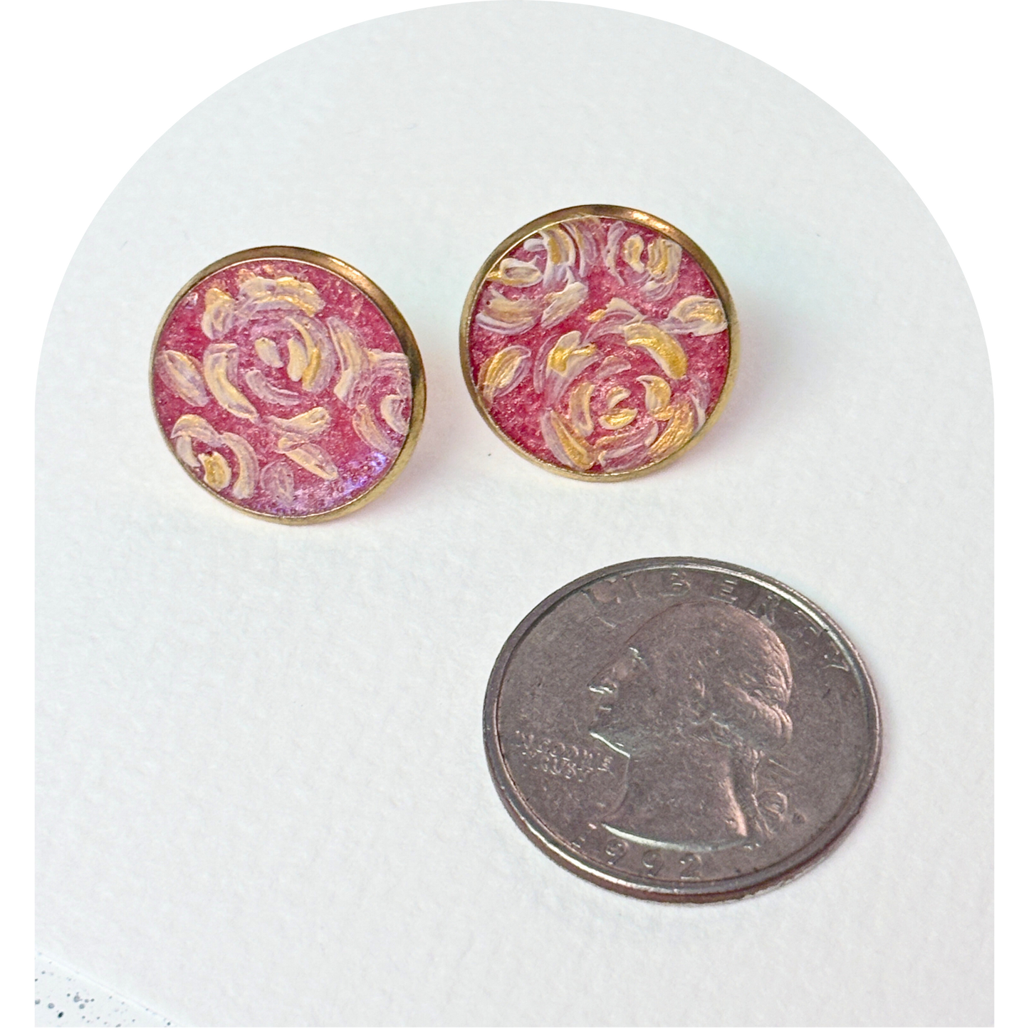 Studio Whimsie - Cream and Rose Studs