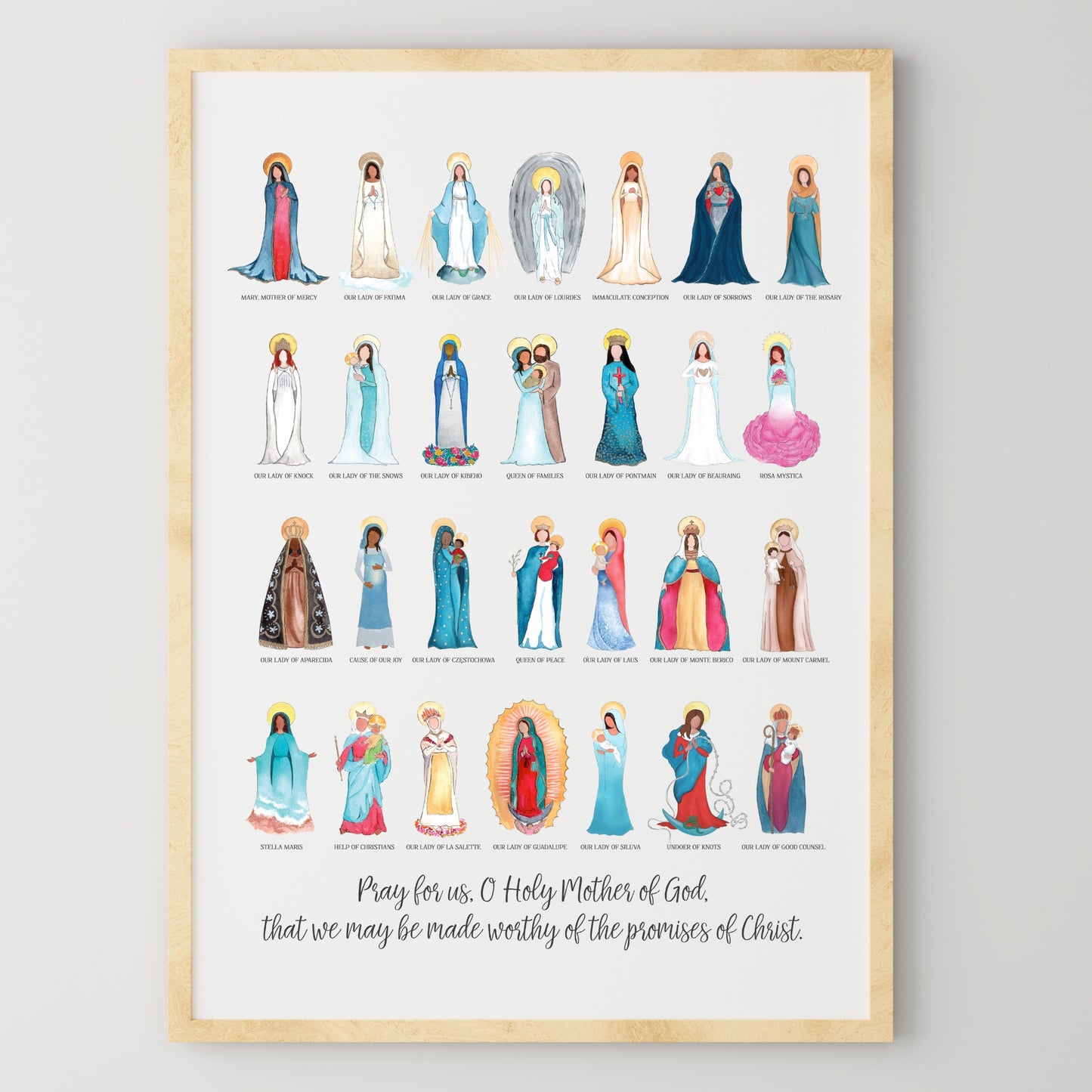 Titles of Mary 11x14 Poster Print - Updated 2023