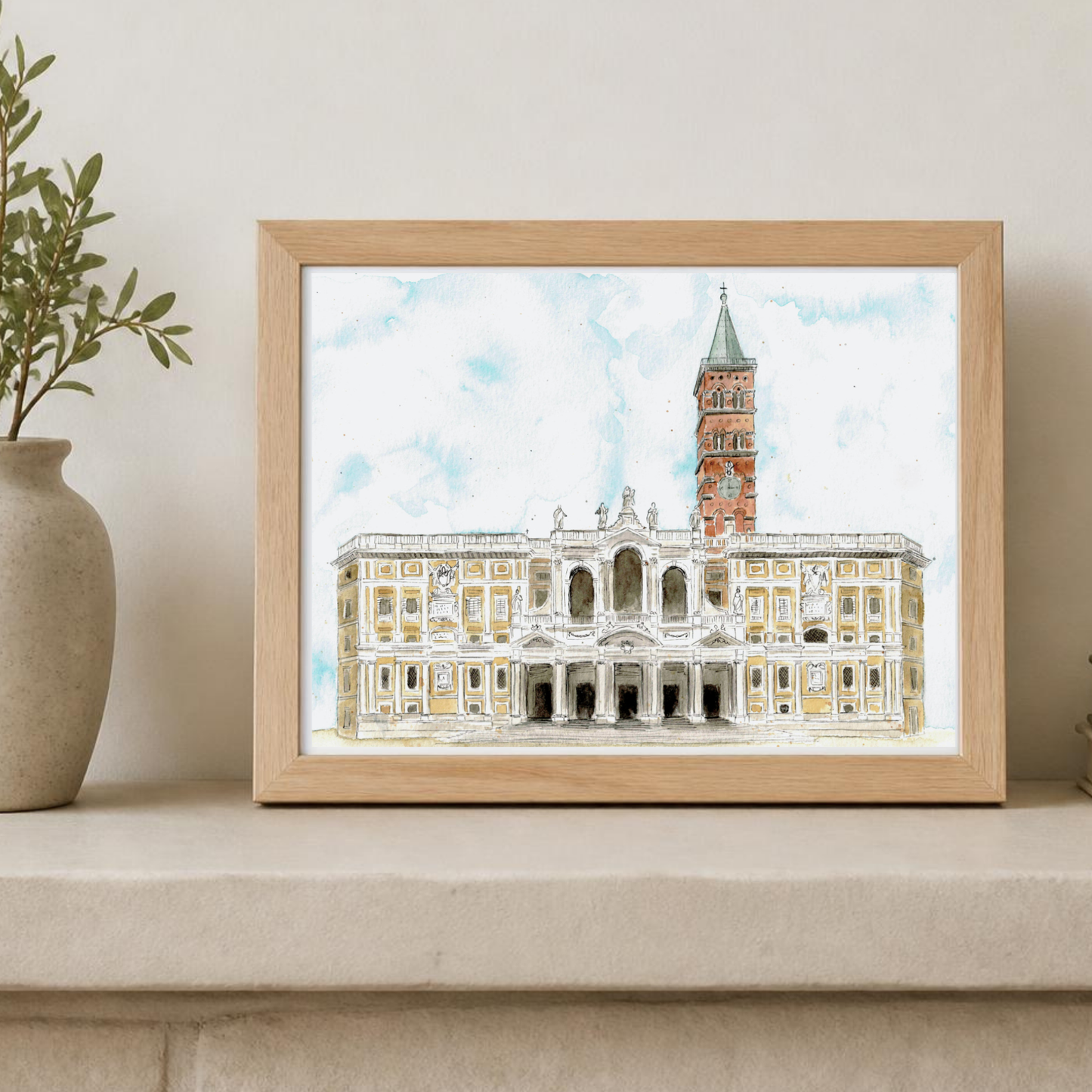 Santa Maria Maggiore Watercolor Art Print