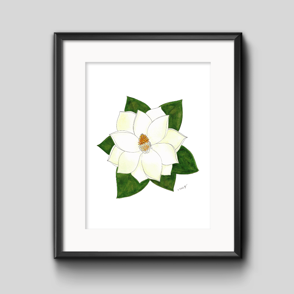 Magnolia Botanical Art Print