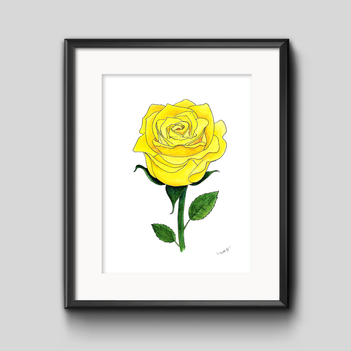 Yellow Rose Botanical Art Print