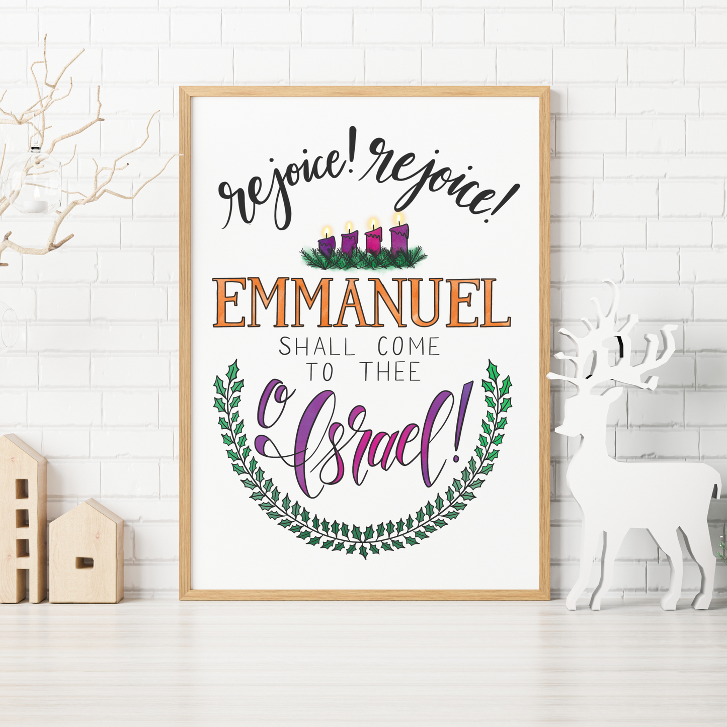 O Come O Come Emmanuel Advent and Christmas Art Print