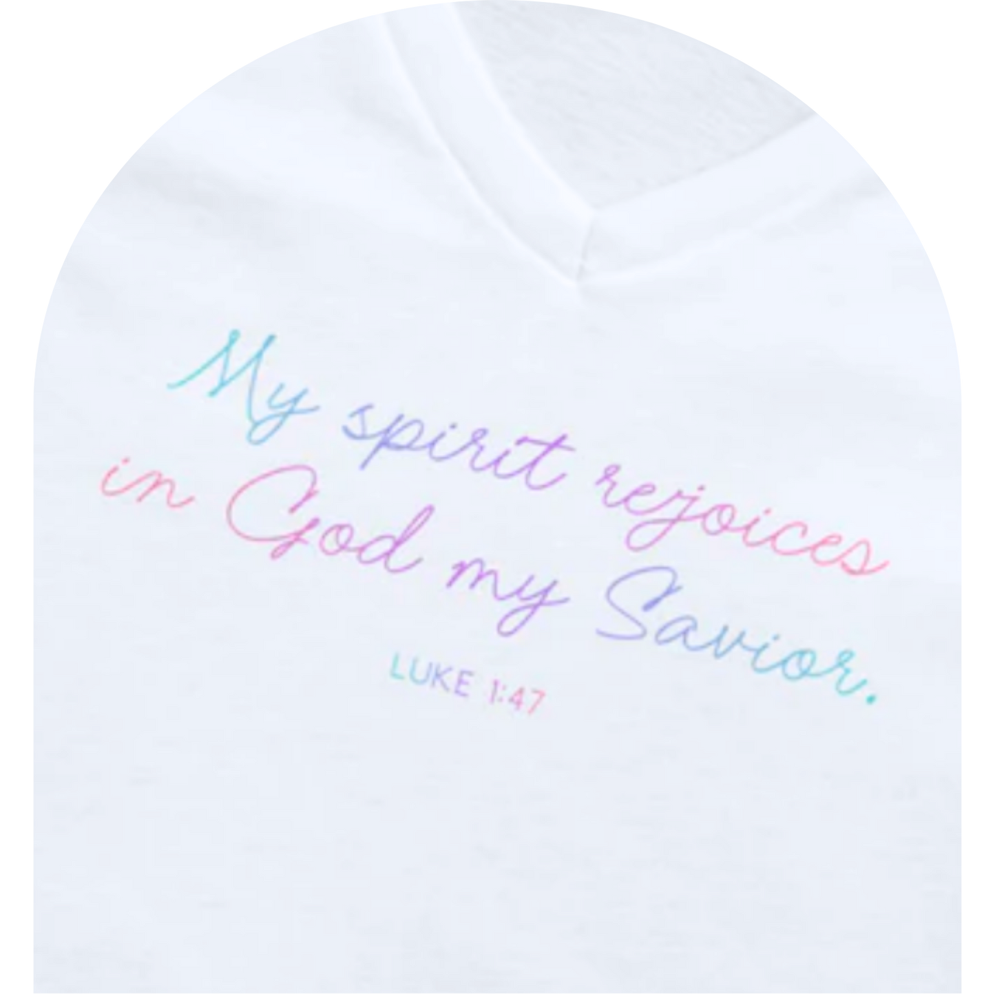 "My spirit rejoices" Women's V-neck Tee