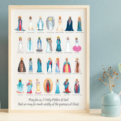 Titles of Mary 18x24 Poster - Updated 2023