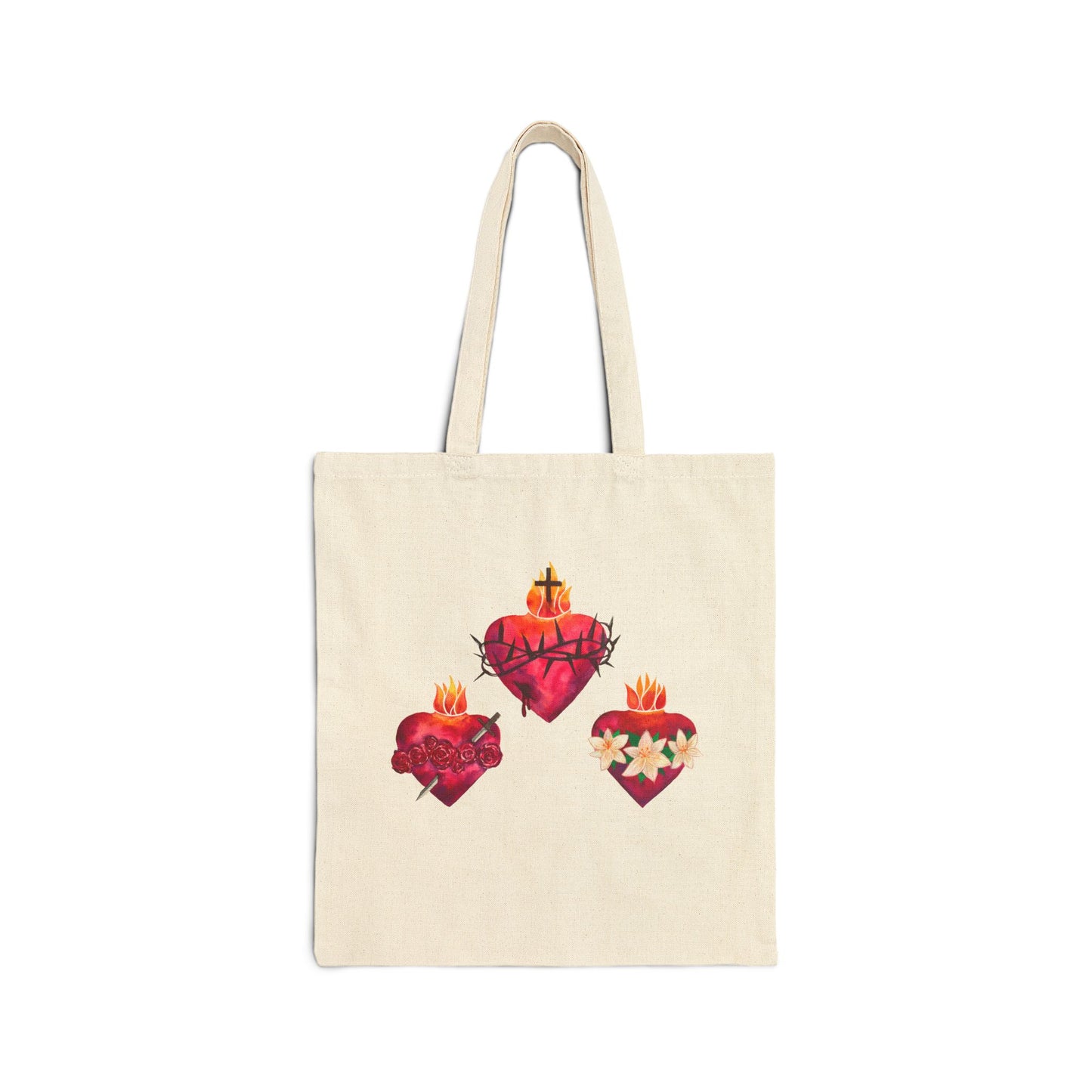 Hearts of the Holy Family - Cotton Canvas Tote Bag