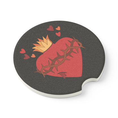 Sacred Heart Soapstone Car Coaster