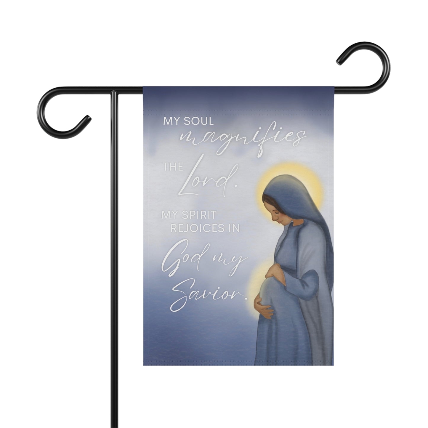 Mary Nativity Garden Flag - "My Soul Magnifies the Lord" House Banner