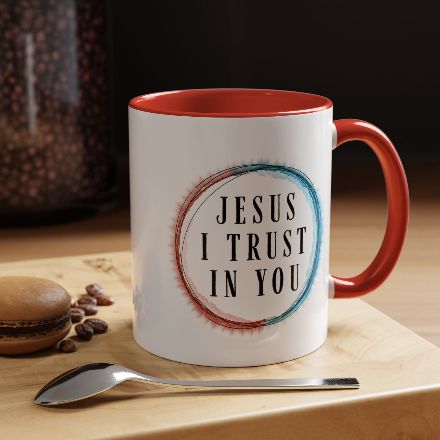 Jesus I Trust In You Accent Coffee Mug (11 oz)