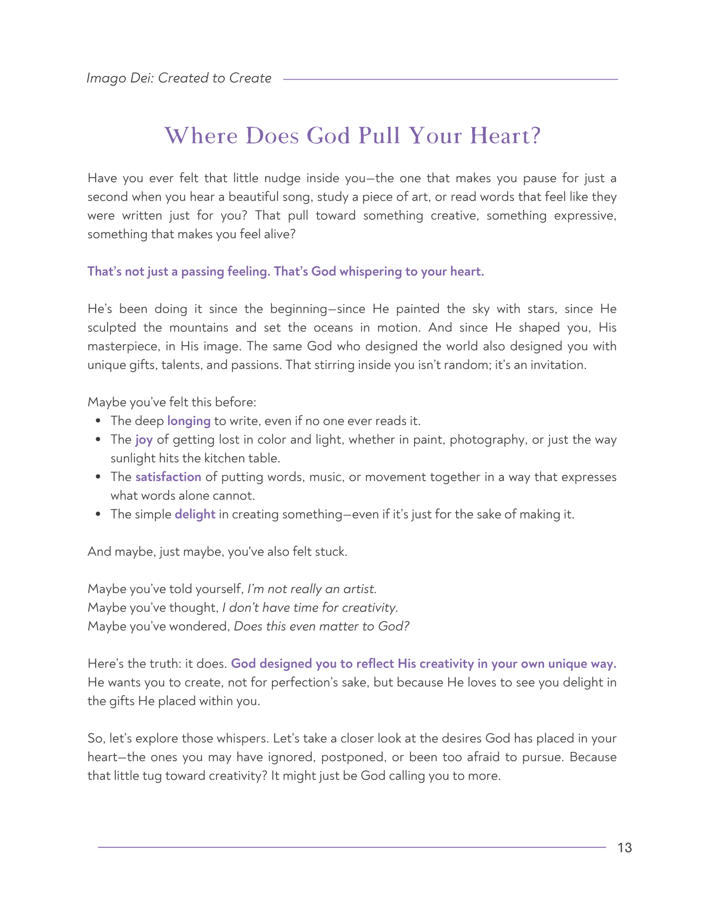 Imago Dei: Created to Create