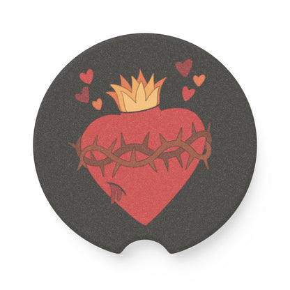 Sacred Heart Soapstone Car Coaster