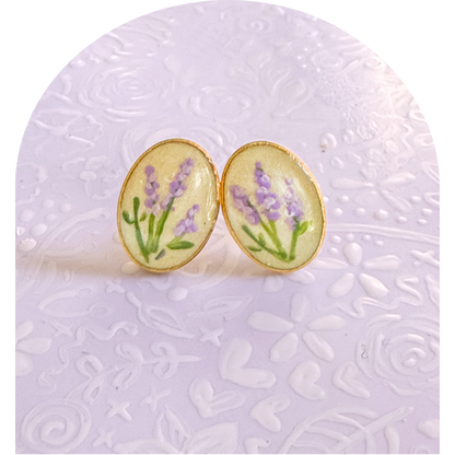 Earrings - Our Lady of Fatima Lavender Studs