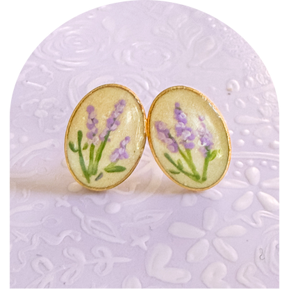 Earrings - Our Lady of Fatima Lavender Studs