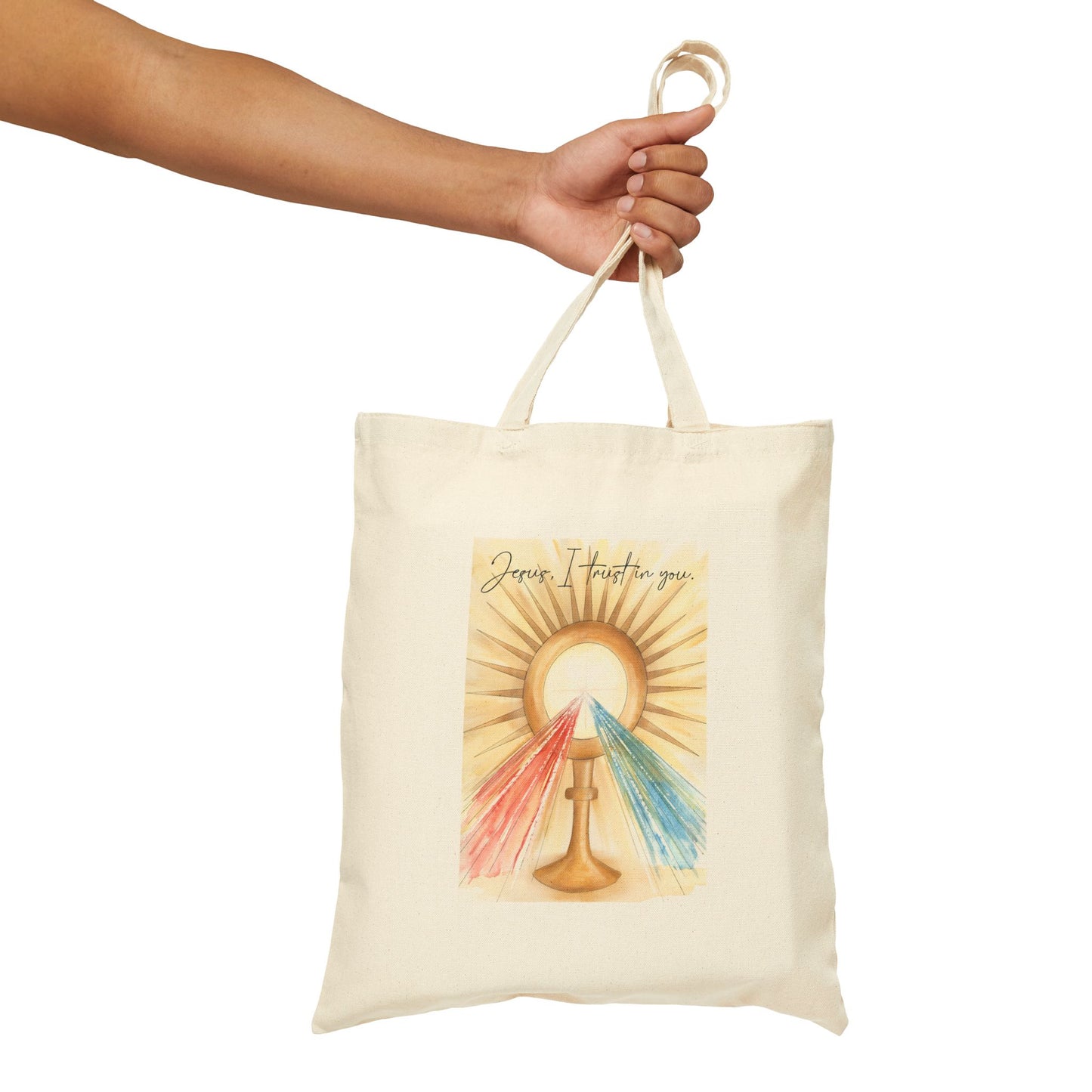 Divine Mercy Monstrance - Cotton Canvas Tote Bag