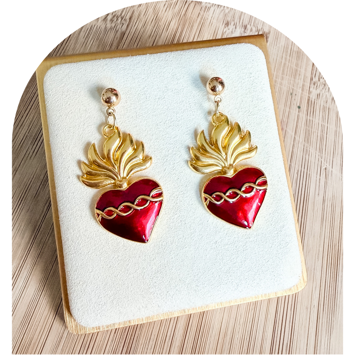 Earrings - Sacred Heart Large Dangle