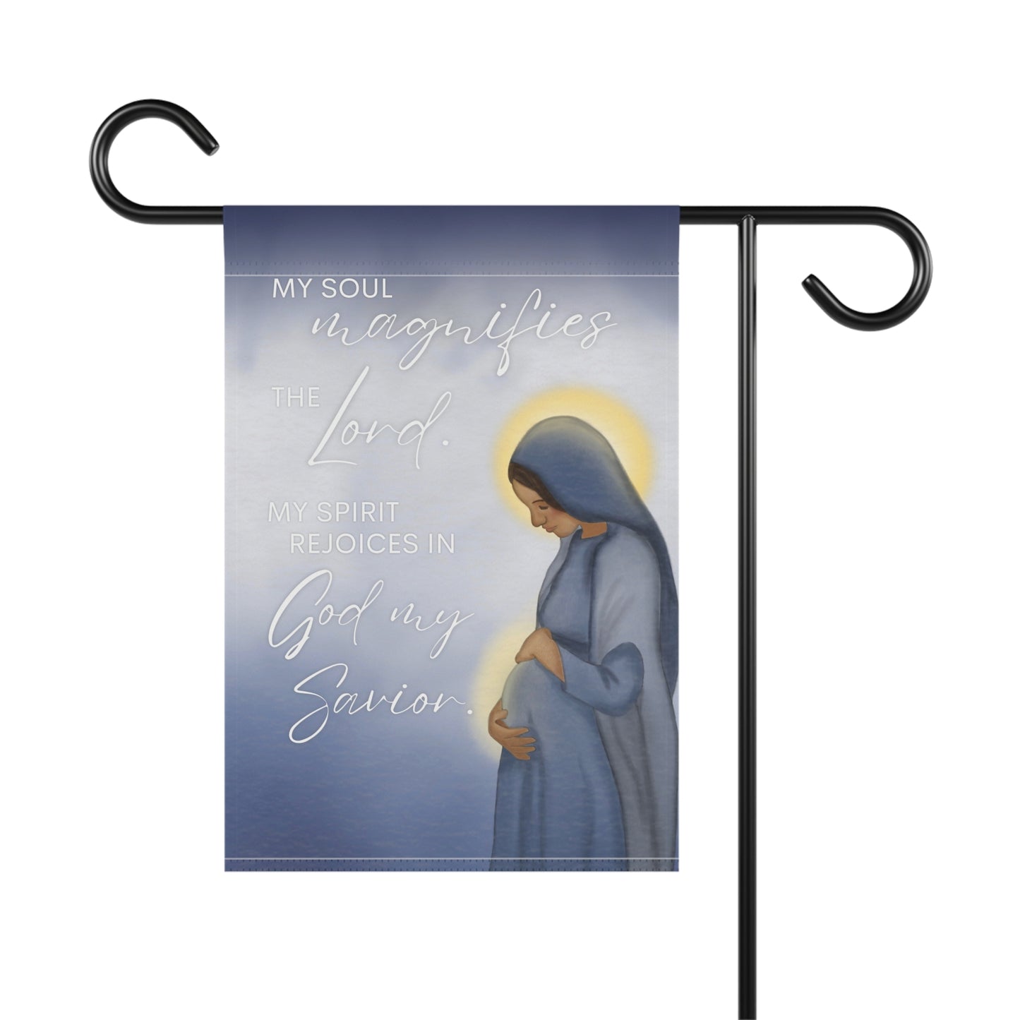 Mary Nativity Garden Flag - "My Soul Magnifies the Lord" House Banner