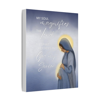 Satin Canvas Art — "My Soul Magnifies the Lord" Mary Maternity Print
