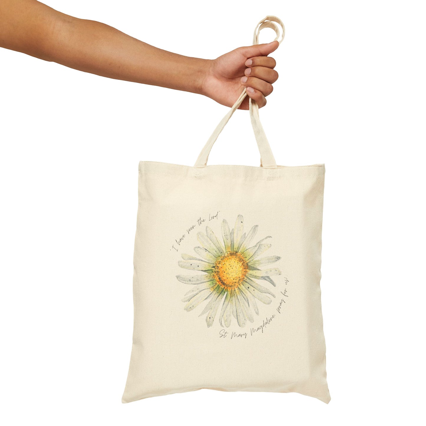 St. Mary Magdalene Daisy - Cotton Canvas Tote Bag