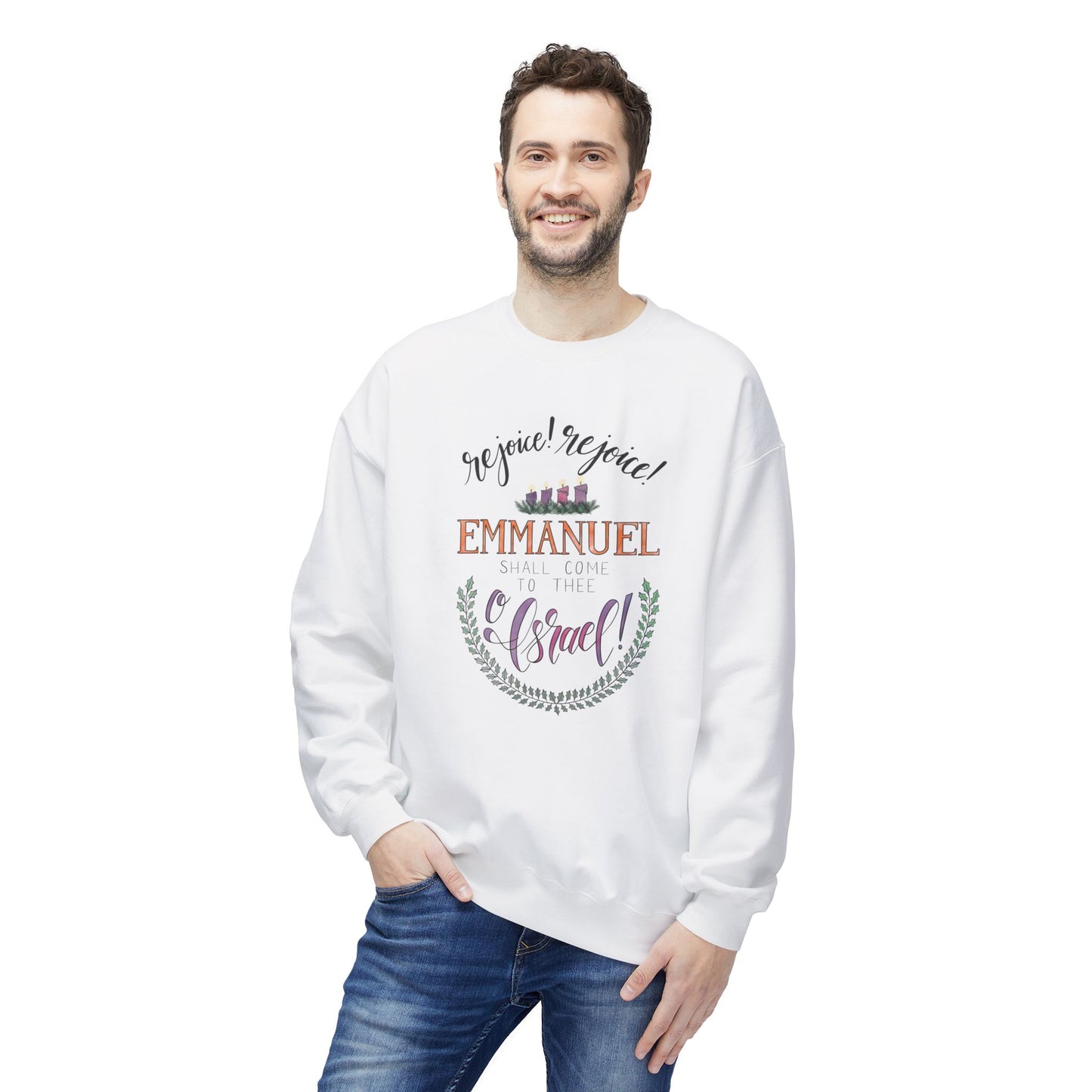 O Come O Come Emmanuel Advent Fleece Crewneck Sweatshirt