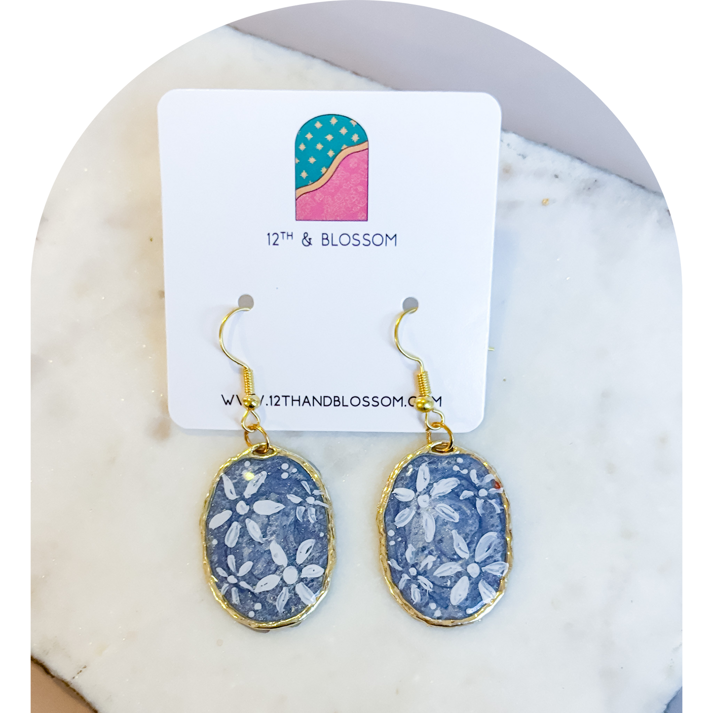 Oval Blue Floral (One Off)