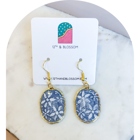 Oval Blue Floral (One Off)