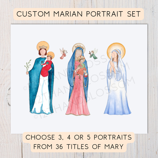 Custom Titles of Mary Portrait (Choose 3, 4, or 5 Titles)