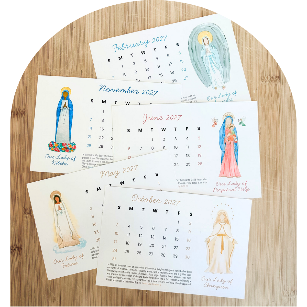 2027 Titles of Mary Desk Calendar