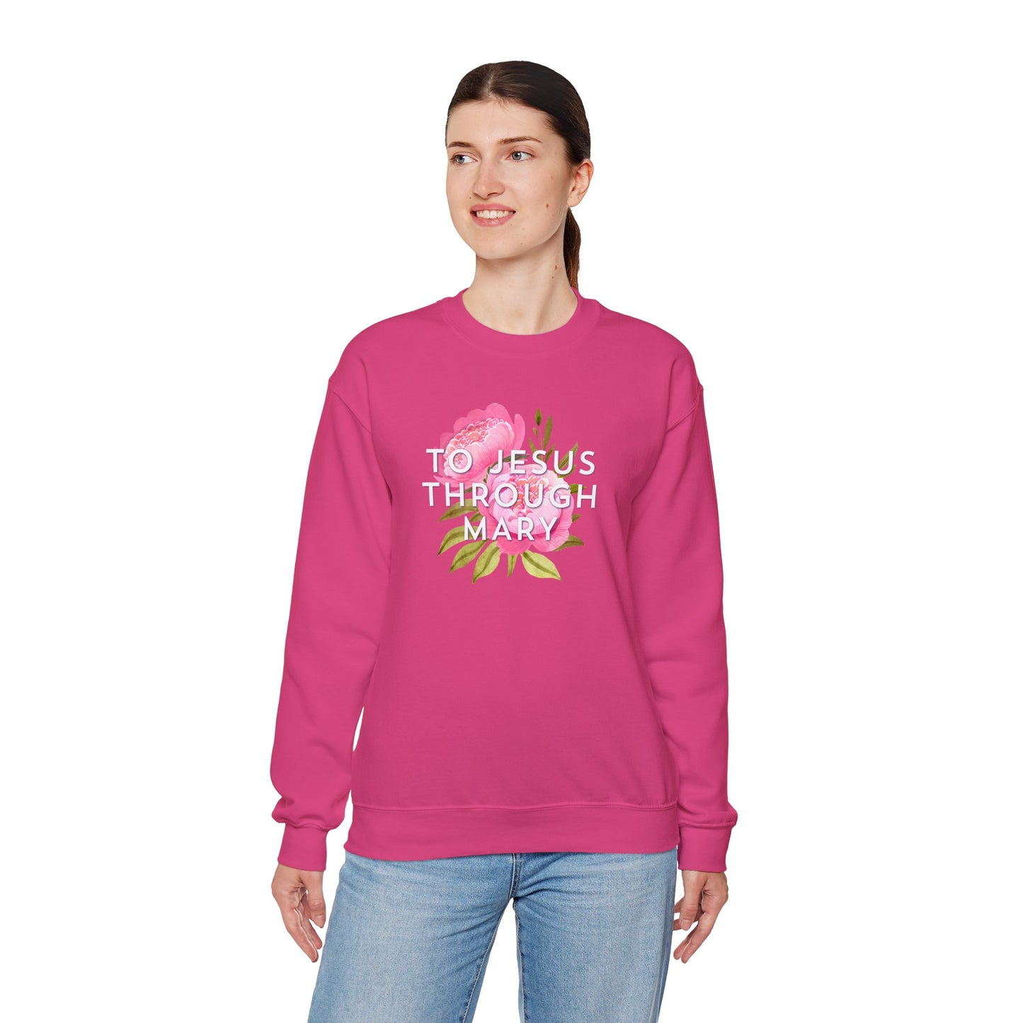 To Christ Through Mary - Unisex Heavy Blend™ Crewneck Sweatshirt