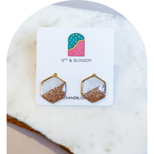 White and Gold Hexagon (One off)