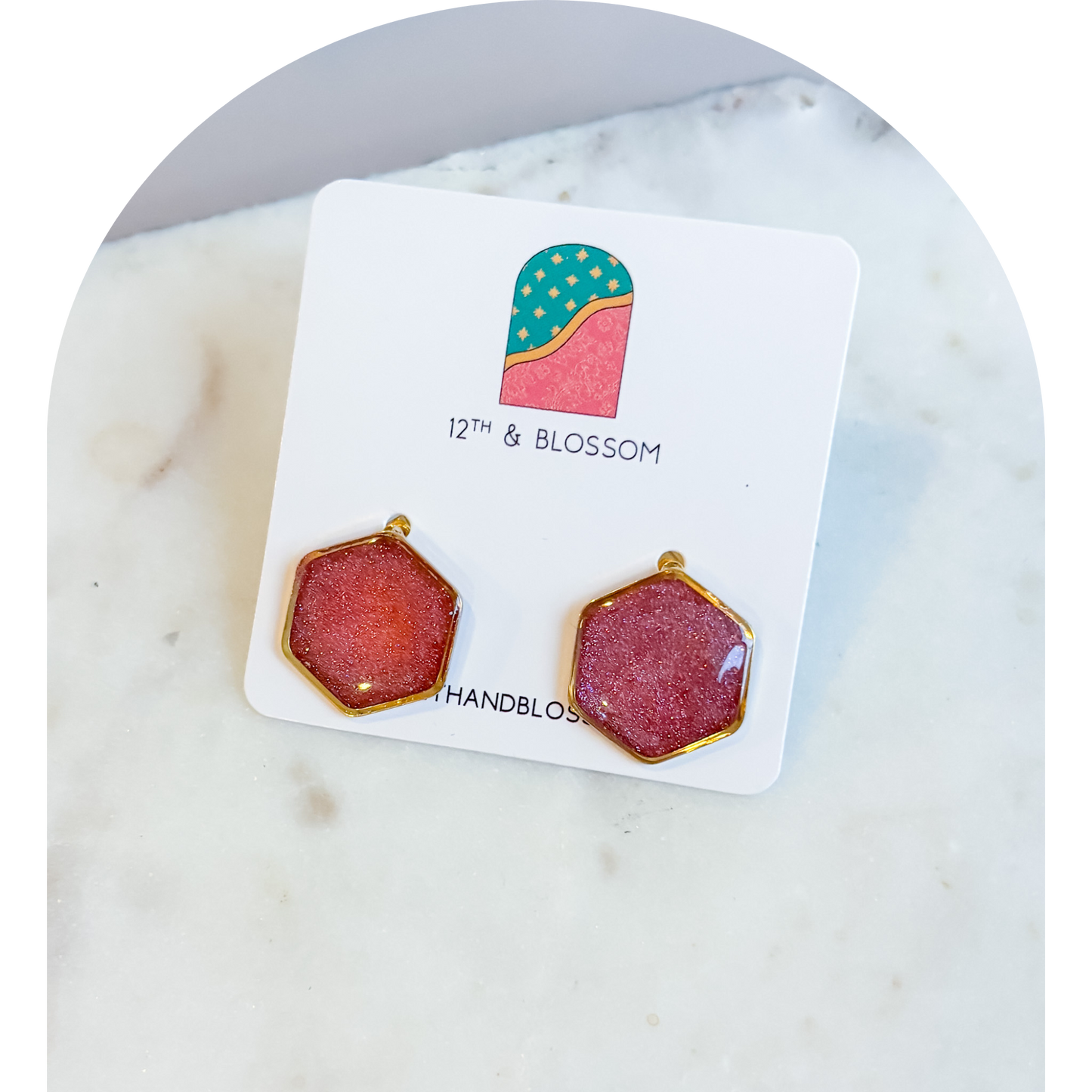 Dark Pink Hexagon (One off)