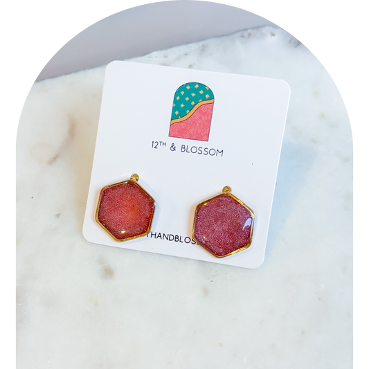 Dark Pink Hexagon (One off)