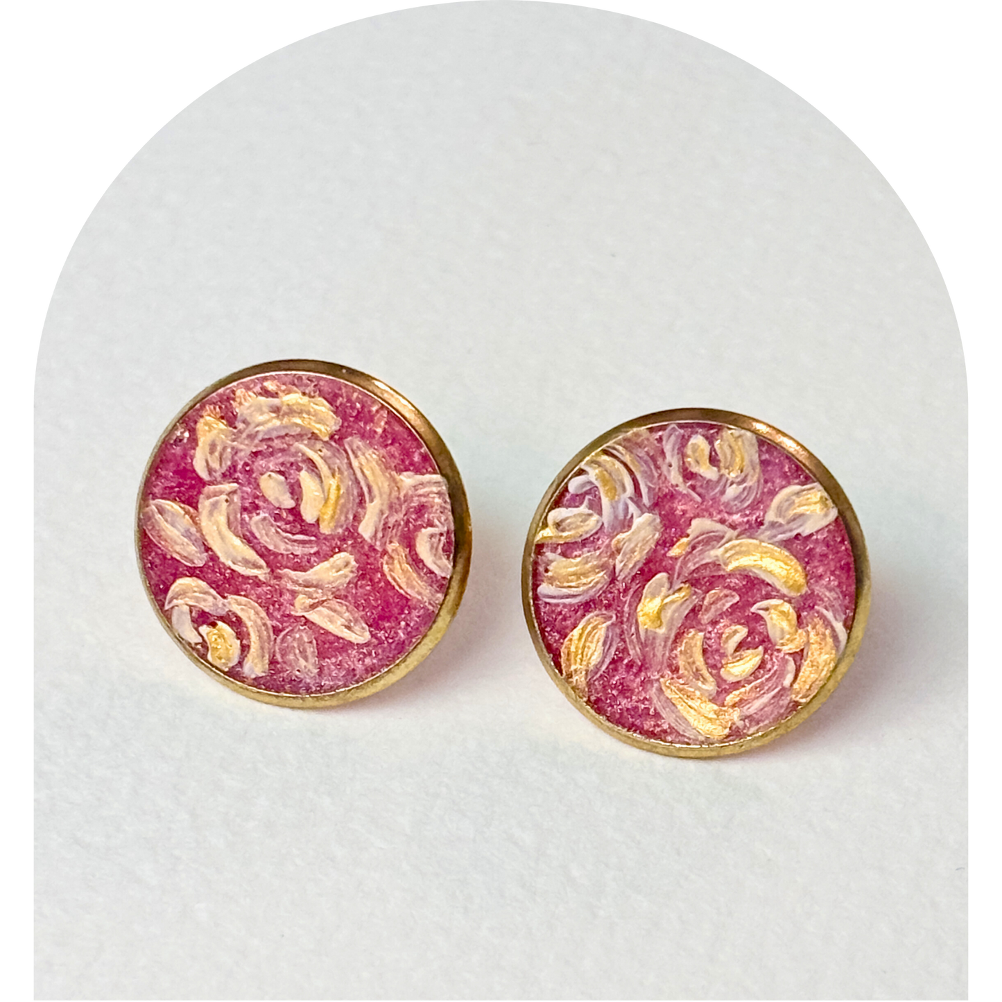Studio Whimsie - Cream and Rose Studs