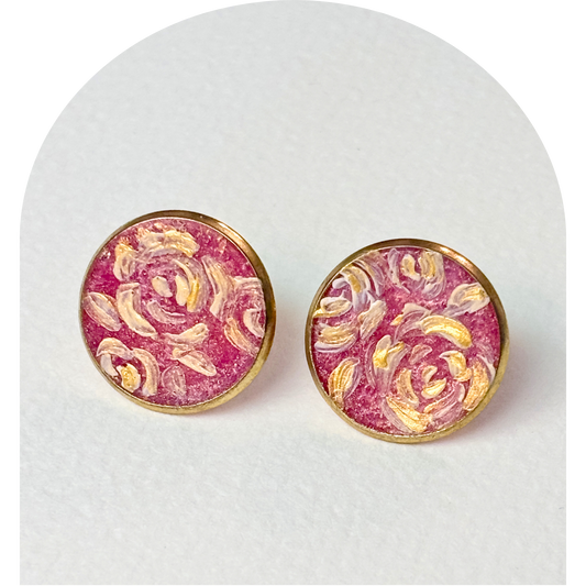 Studio Whimsie - Cream and Rose Studs