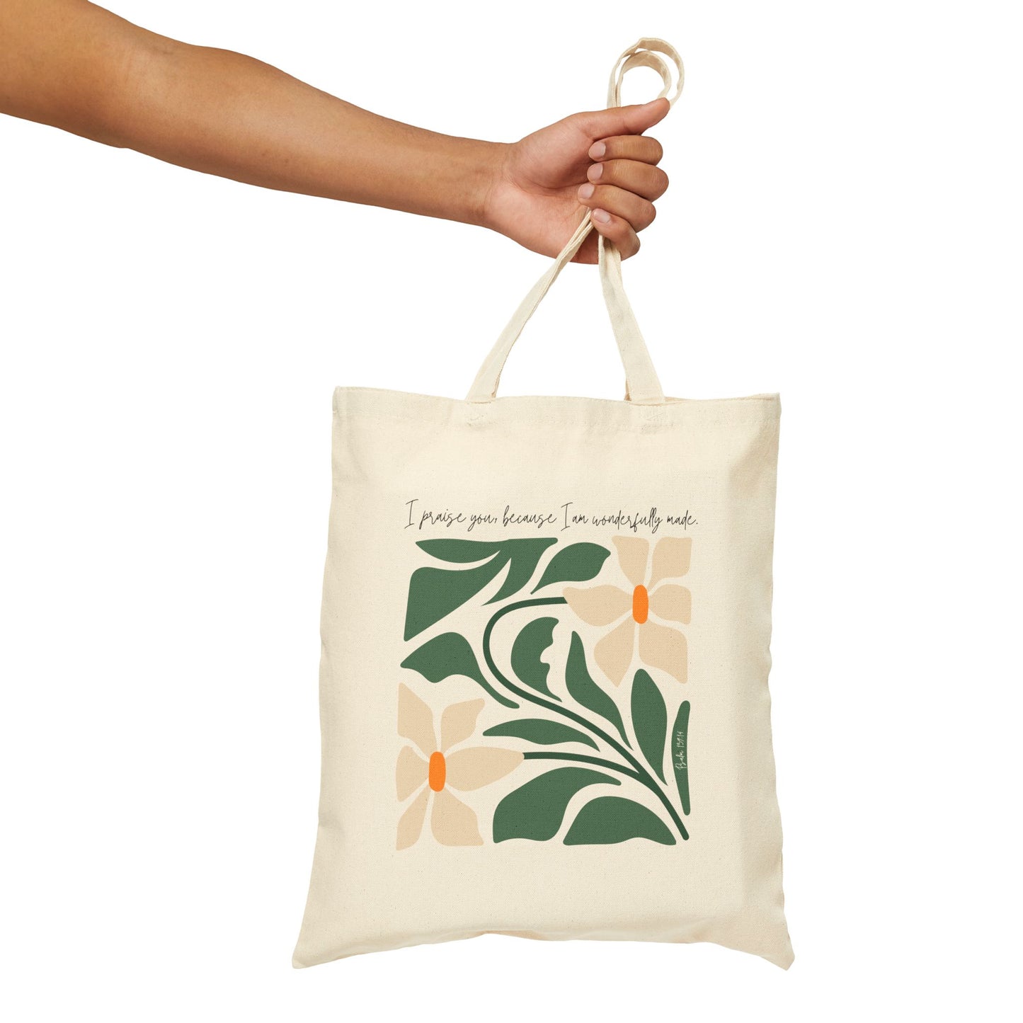 Psalm 139 - Cotton Canvas Tote Bag