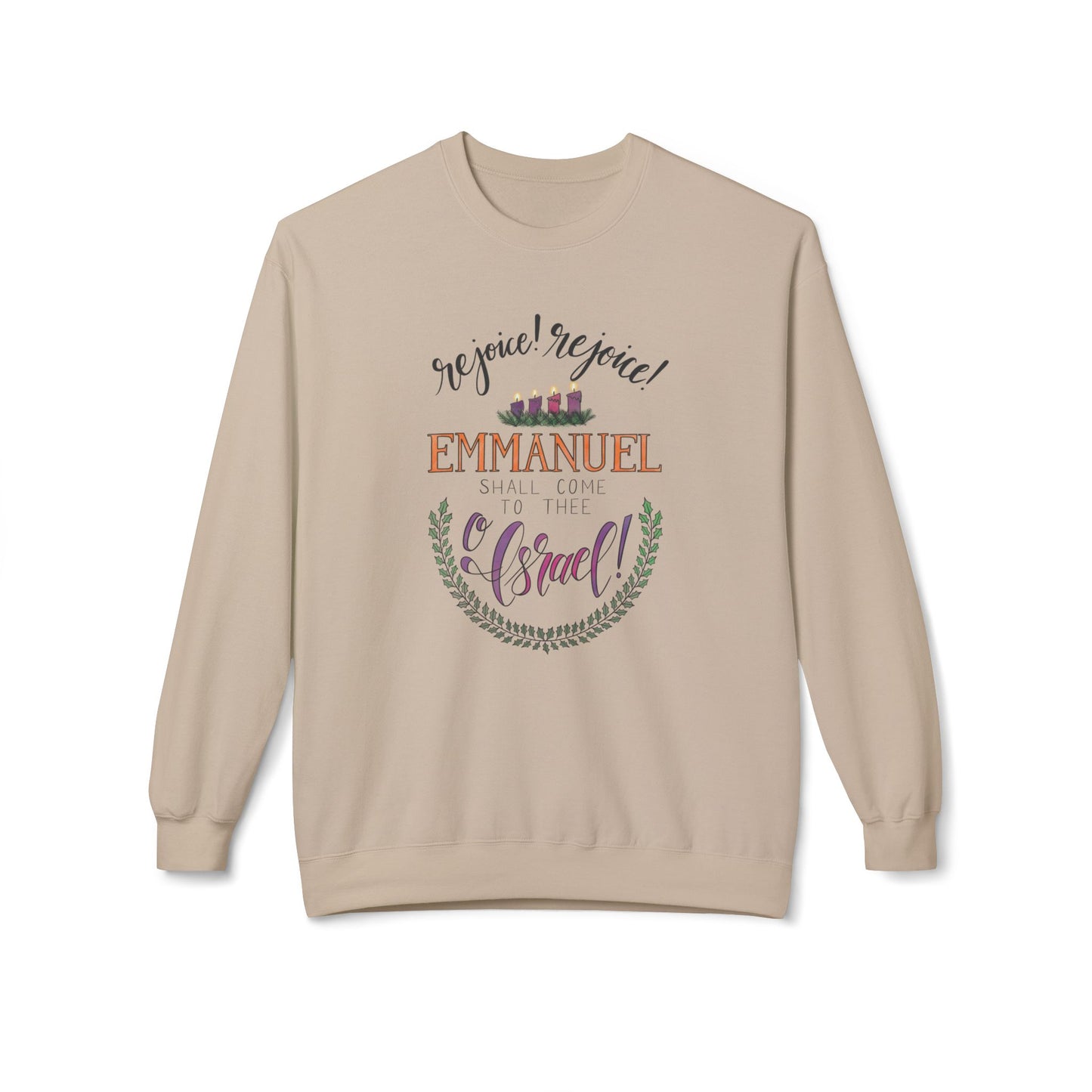 O Come O Come Emmanuel Advent Fleece Crewneck Sweatshirt