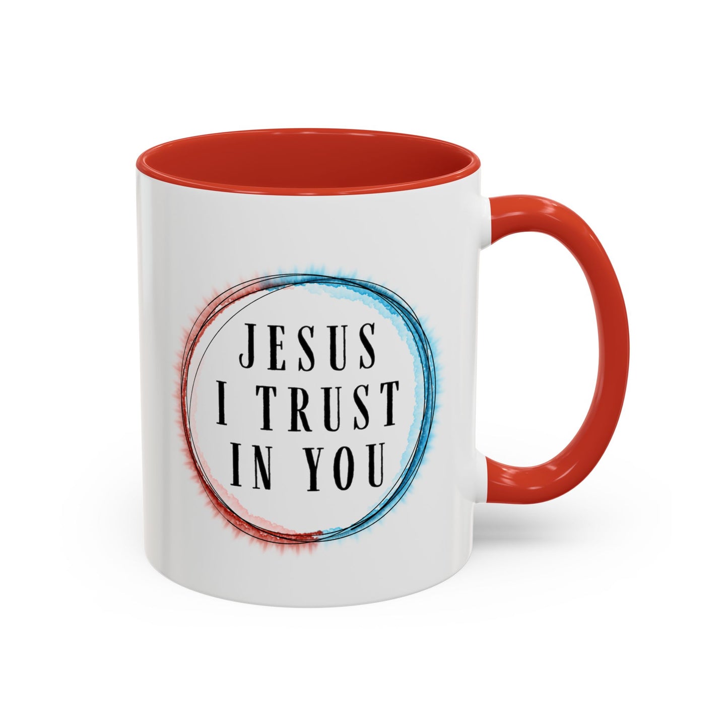 Jesus I Trust In You Accent Coffee Mug (11 oz)