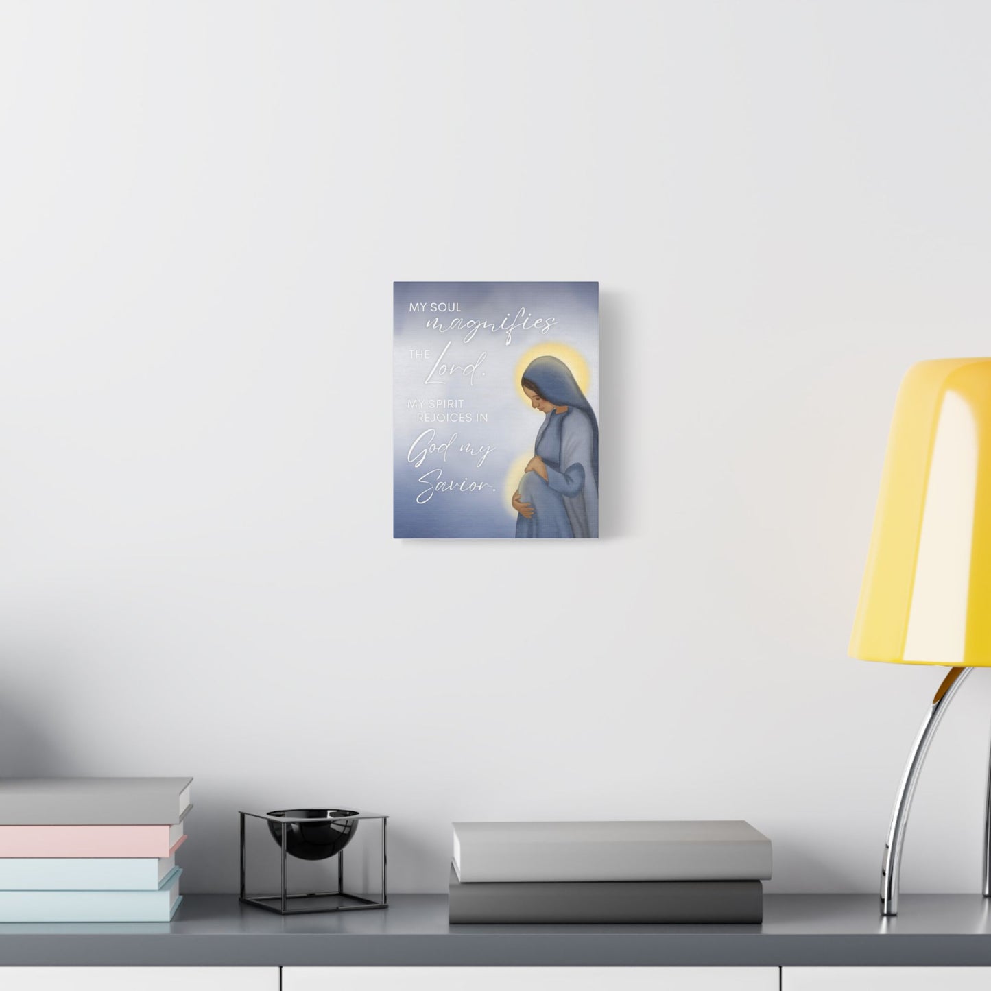Satin Canvas Art — "My Soul Magnifies the Lord" Mary Maternity Print