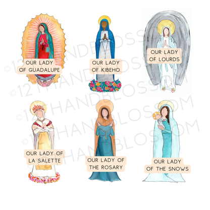 Custom Titles of Mary Portrait (Choose 3, 4, or 5 Titles)