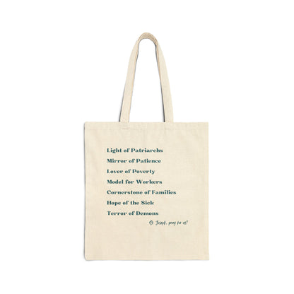 Litany of St. Joseph Canvas Tote Bag