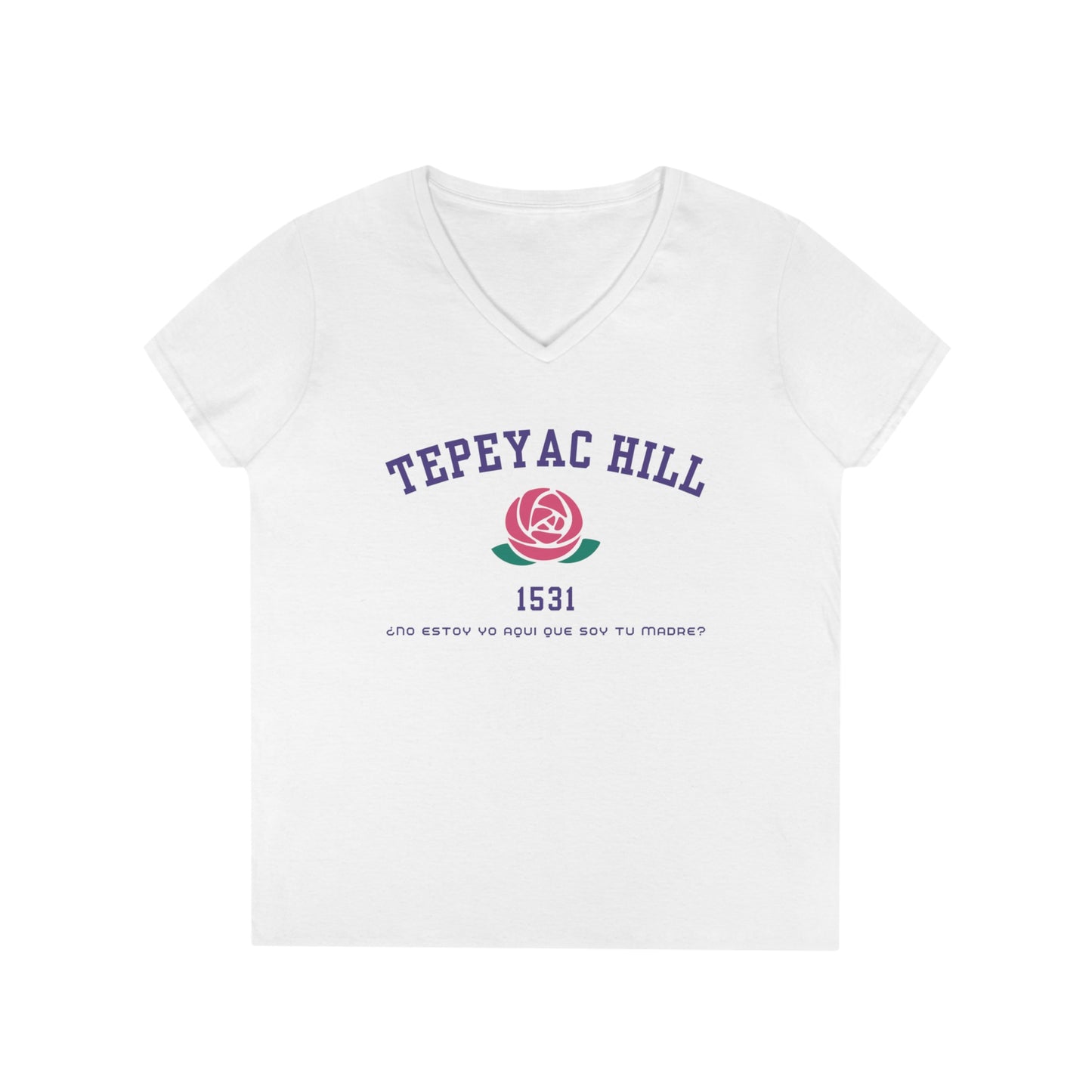 Tepeyac Hill Our Lady of Guadalupe Ladies' V-Neck T-Shirt