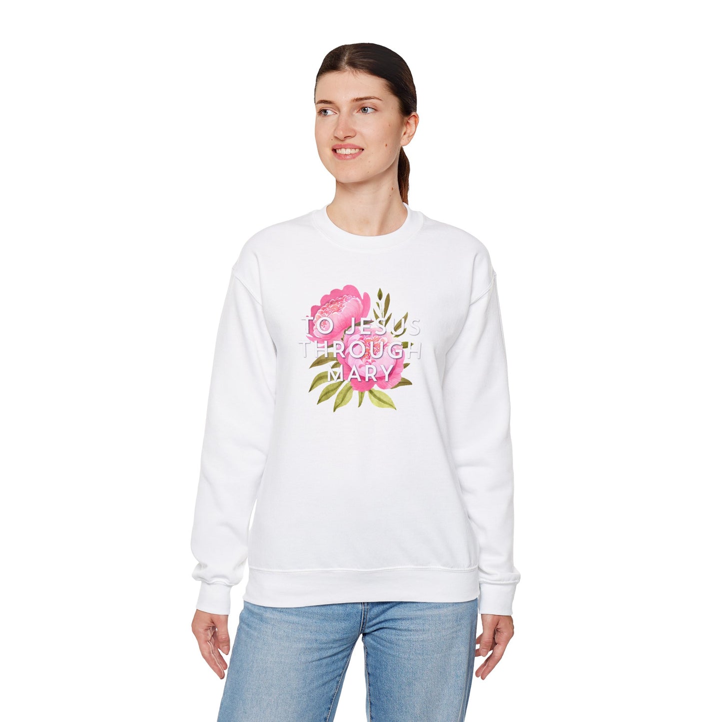 To Christ Through Mary - Unisex Heavy Blend™ Crewneck Sweatshirt