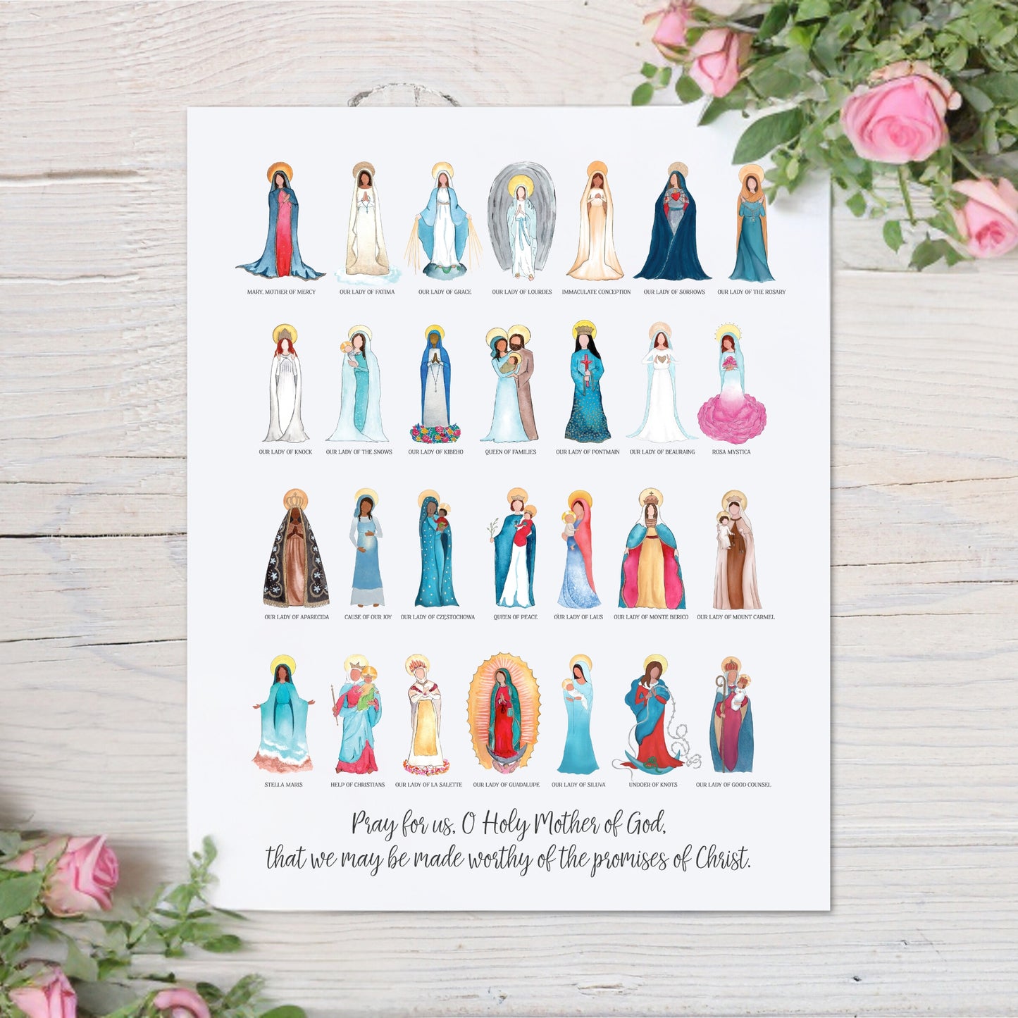 Titles of Mary 8x10 Art Print - Updated 2023