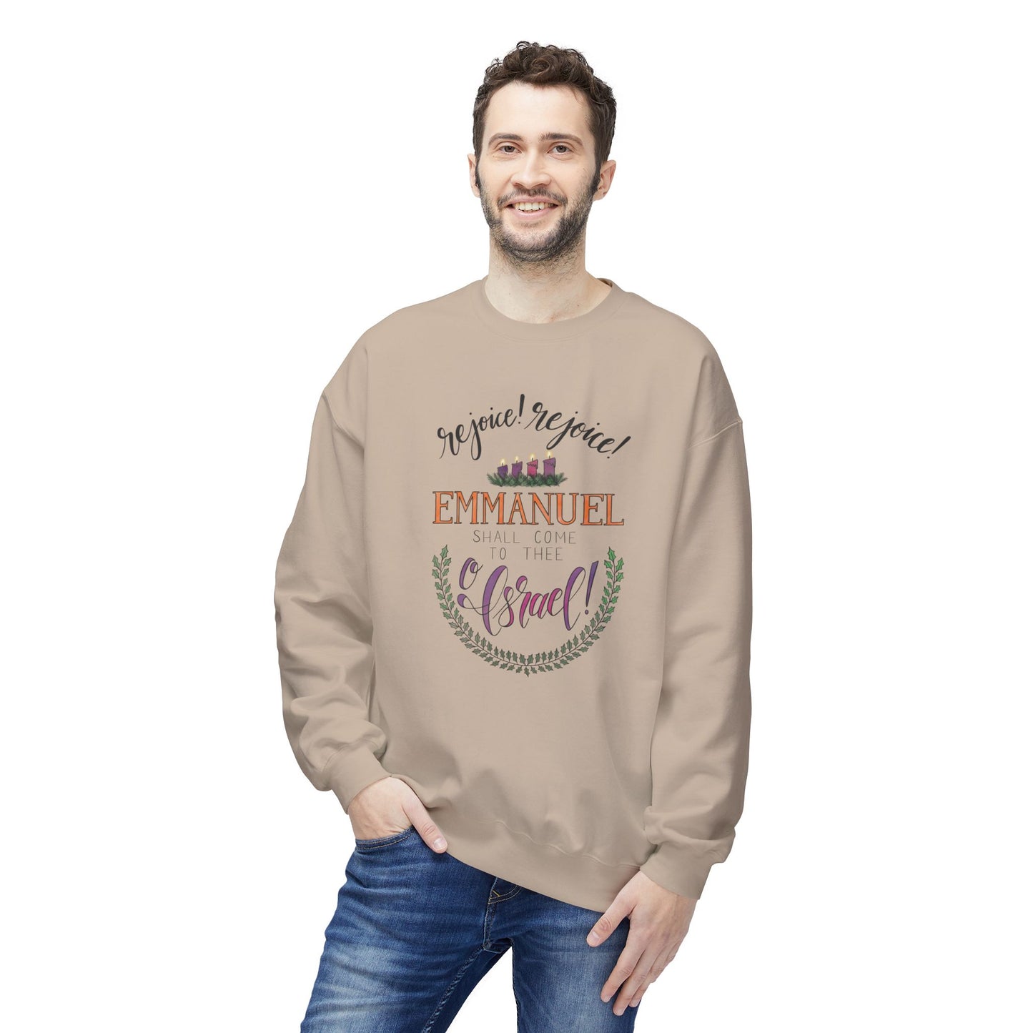 O Come O Come Emmanuel Advent Fleece Crewneck Sweatshirt