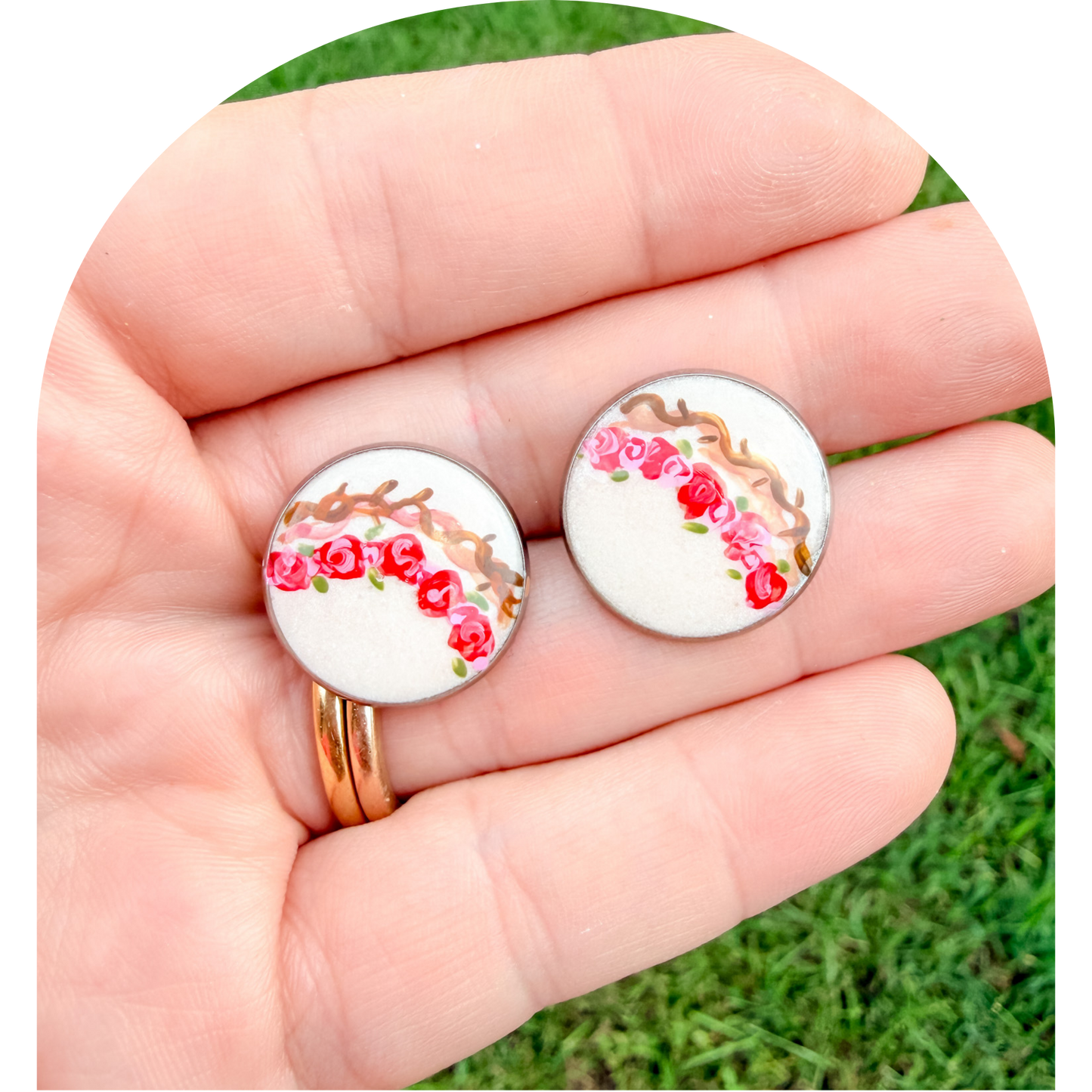 Earrings - Rose of Lima Studs