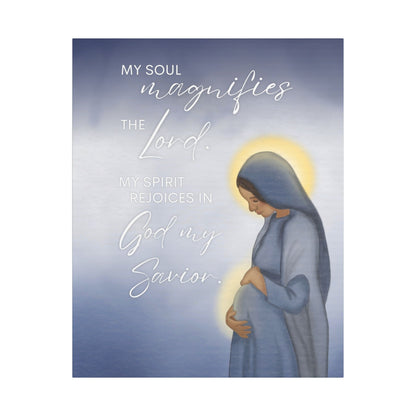 Satin Canvas Art — "My Soul Magnifies the Lord" Mary Maternity Print