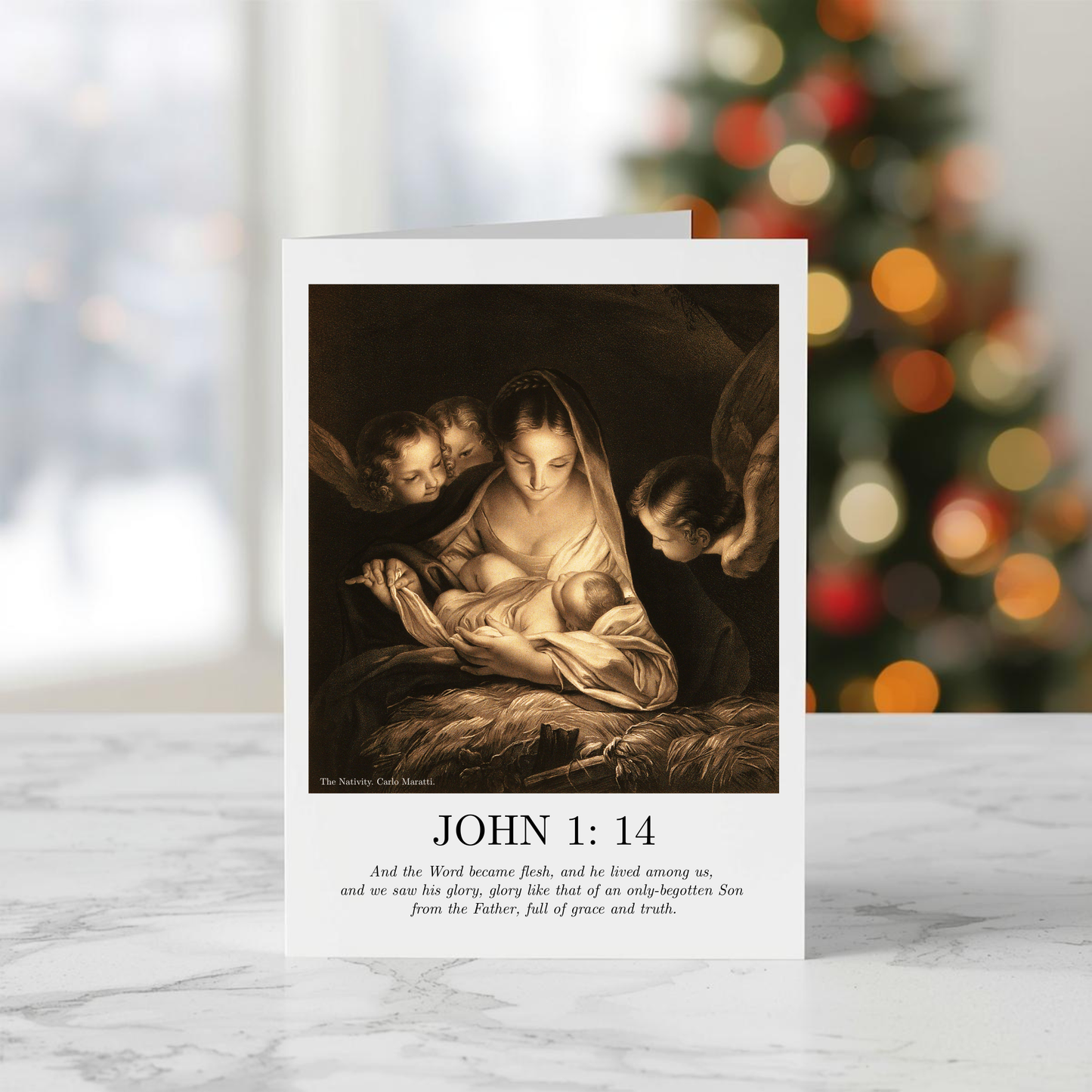Christmas Card Vintage Print - John 1:14
