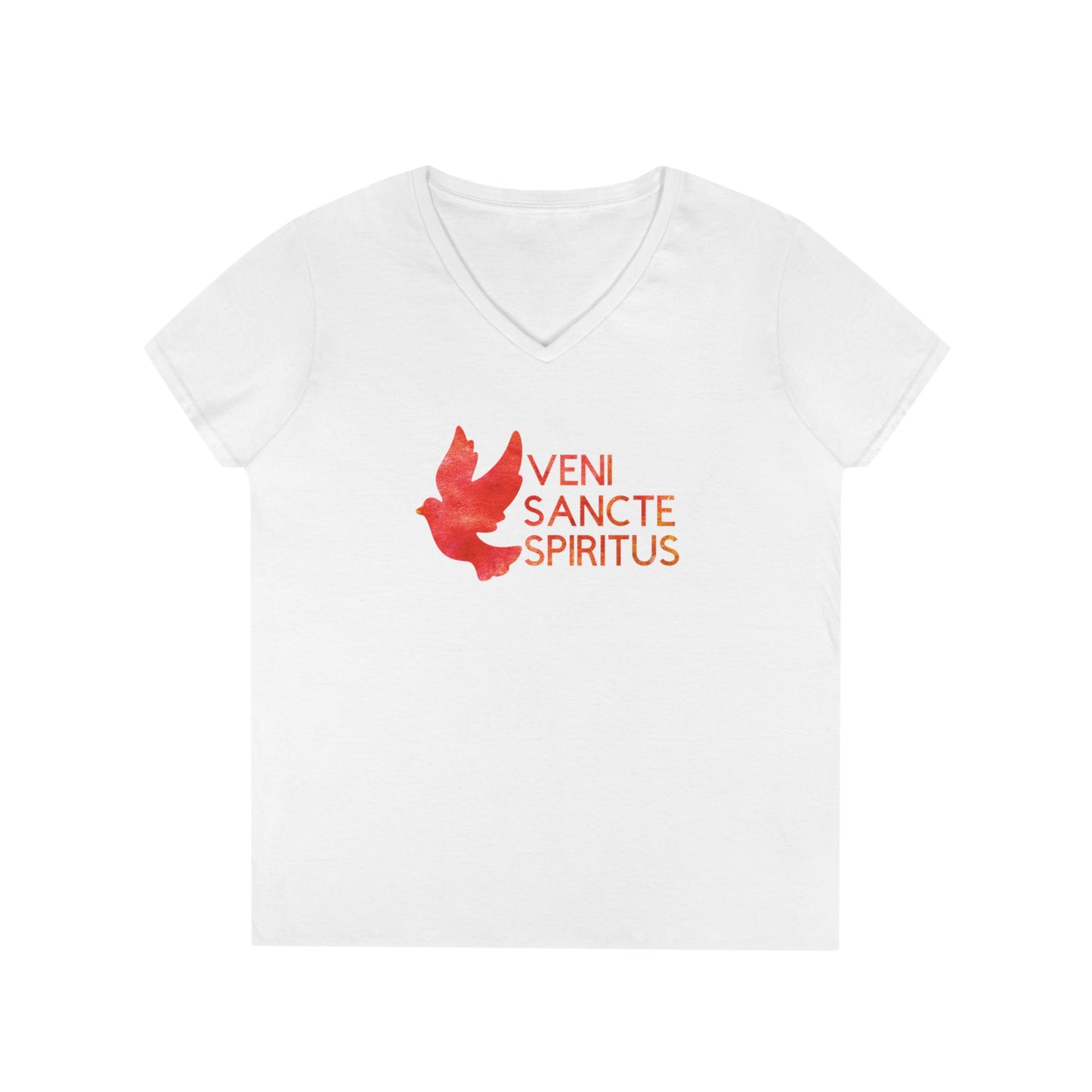 Veni Sancte Spirit (Come Holy Spirit) Ladies' V-Neck T-Shirt