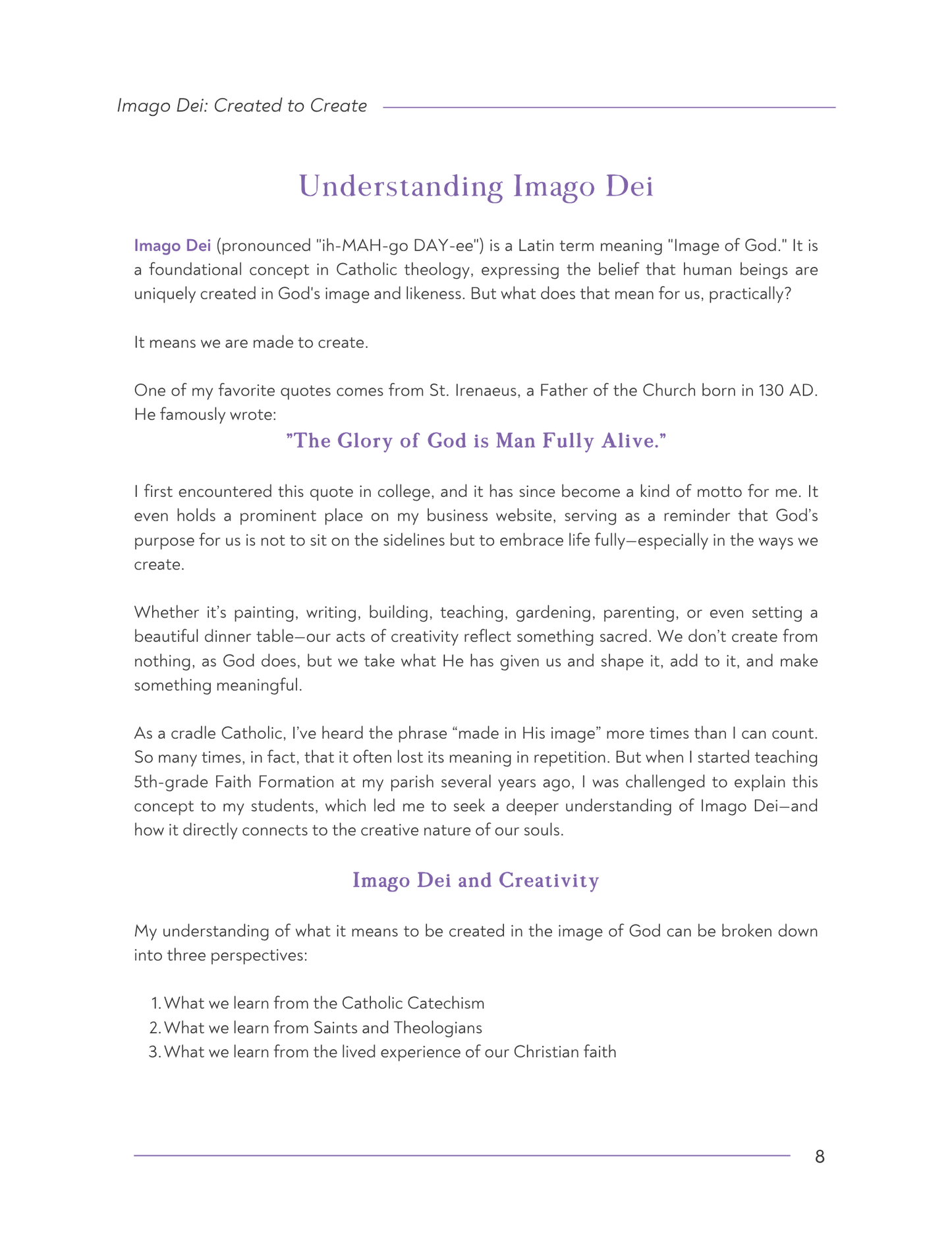 Imago Dei: Created to Create