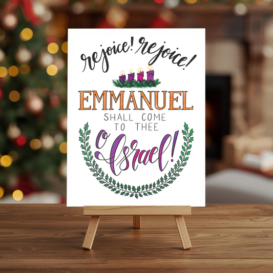 O Come O Come Emmanuel Advent and Christmas Art Print